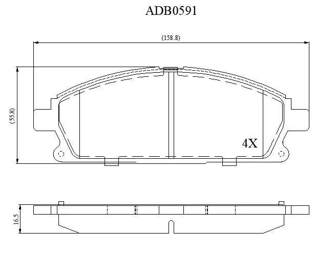 Тормозные колодки дисковые, комплект ALLIED NIPPON B U73OUI 1420933917 ADB0591 изображение 0