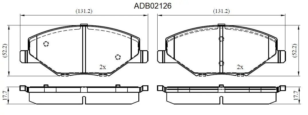 Тормозные колодки дисковые, комплект ALLIED NIPPON ZRAI1 D 1422913717 ADB02126