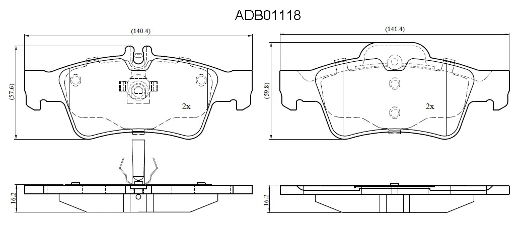 Тормозные колодки дисковые, комплект ALLIED NIPPON ADB01118 BE XSL83 1441279486