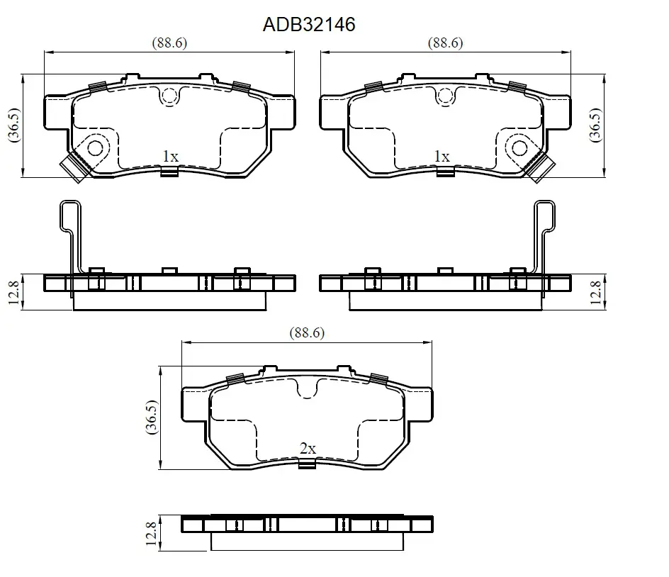 Тормозные колодки дисковые, комплект ALLIED NIPPON ADB32146 XVT IU 1441279500 изображение 0
