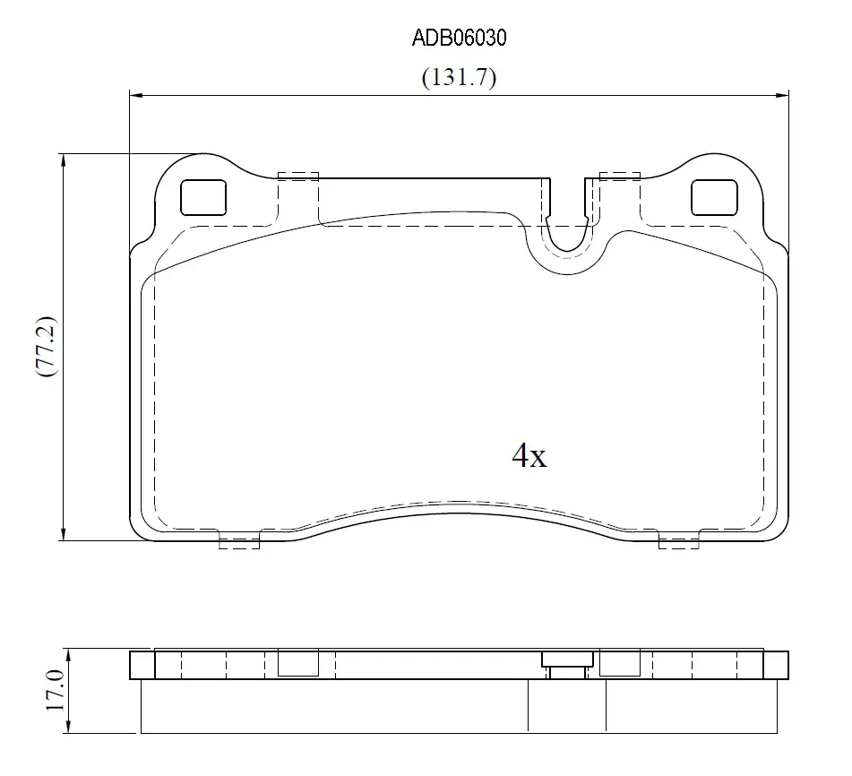 Тормозные колодки дисковые, комплект ALLIED NIPPON ADB06030 U YB20M 1441279502