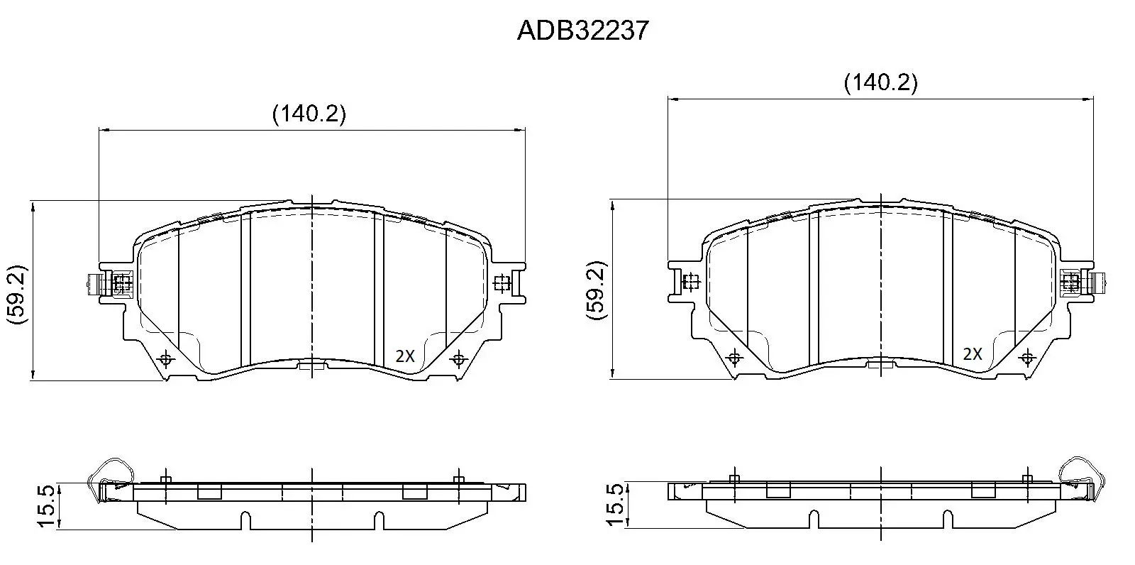 Тормозные колодки дисковые, комплект ALLIED NIPPON XE ZZOH 1441279504 ADB32237 изображение 0