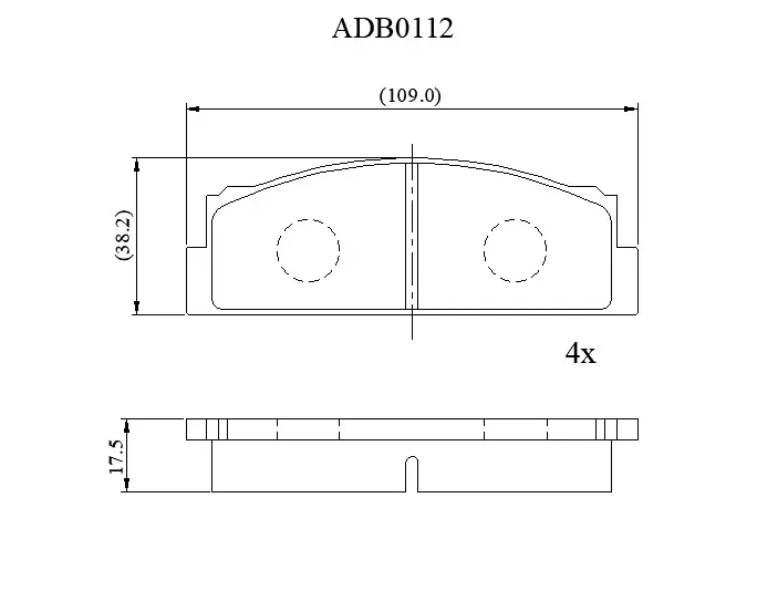 Тормозные колодки дисковые, комплект ALLIED NIPPON ADB0112 1441279512 EA8E C изображение 0