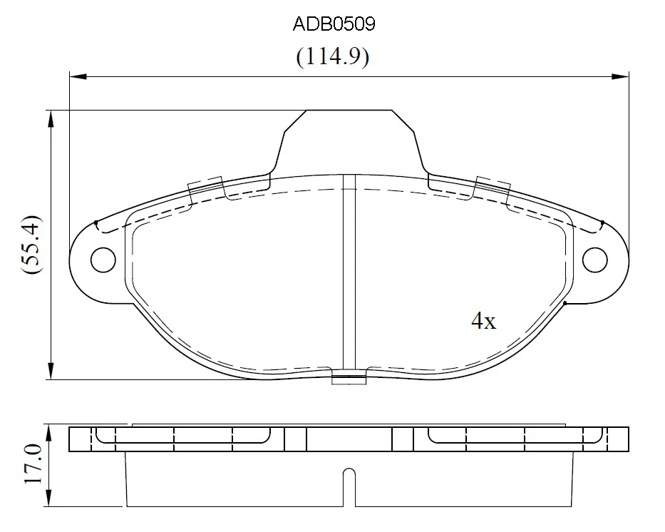 Тормозные колодки дисковые, комплект ALLIED NIPPON ADB0509 VC1 R7 1441279521