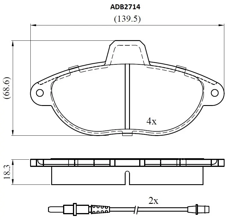 Тормозные колодки дисковые, комплект ALLIED NIPPON 1441279524 5H1 UBG ADB2714