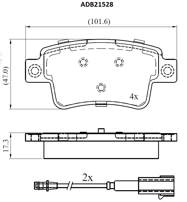 Тормозные колодки дисковые, комплект ALLIED NIPPON 1441279539 PW G1B ADB21528