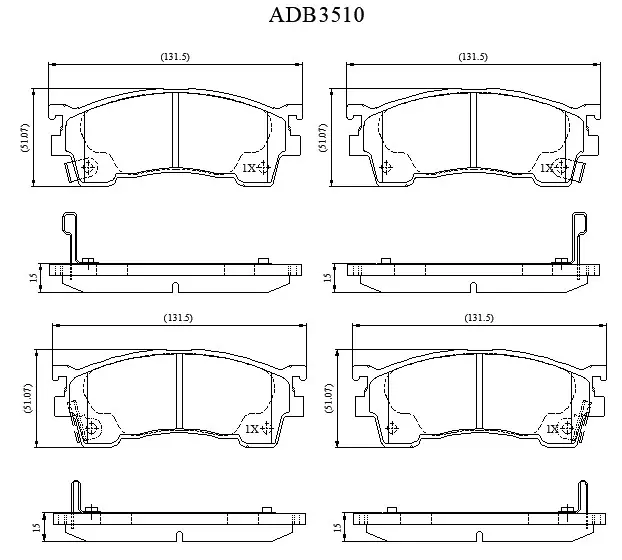 Тормозные колодки дисковые, комплект ALLIED NIPPON 4X RSHG3 1420936503 ADB3510 изображение 0