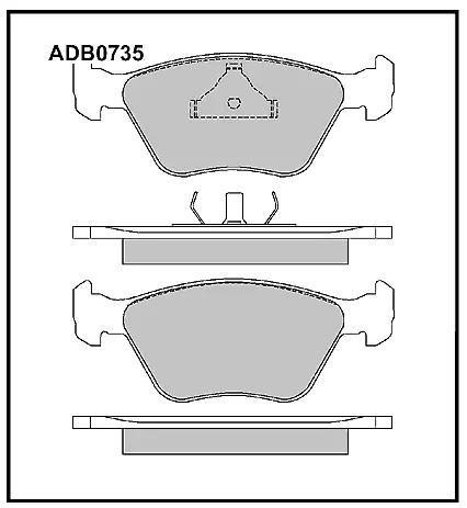 Тормозные колодки дисковые, комплект ALLIED NIPPON ADB0735 DU6Y 8DT 1441279555