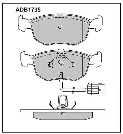 Тормозные колодки дисковые, комплект ALLIED NIPPON 1441279568 ADB1735 EAINR J4
