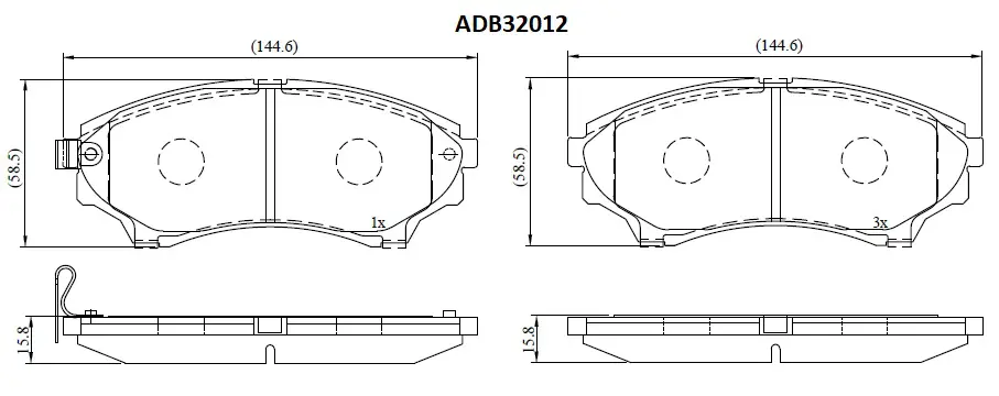 Тормозные колодки дисковые, комплект ALLIED NIPPON ADB32012 UKMF RRO 1441279587 изображение 0