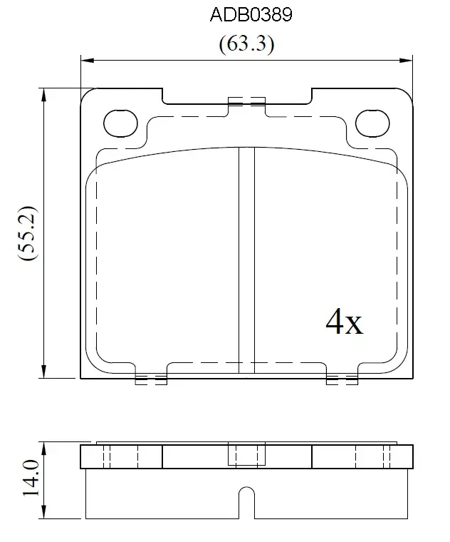 Тормозные колодки дисковые, комплект ALLIED NIPPON ADB0389 W8YIH N 1441279590 изображение 0