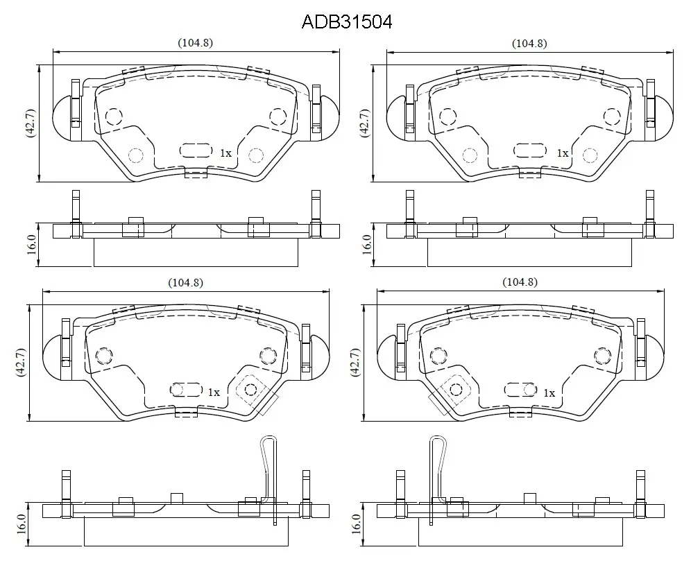 Тормозные колодки дисковые, комплект ALLIED NIPPON 1441279599 ADB31504 FV N44