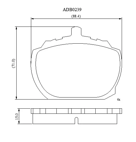 Тормозные колодки дисковые, комплект ALLIED NIPPON ADB0239 1441279607 JL YZ2