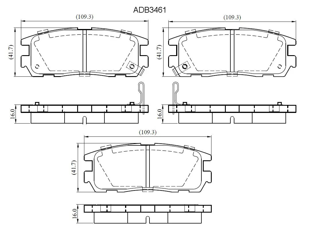 Тормозные колодки дисковые, комплект ALLIED NIPPON YJMG 1U 1420936934 ADB3461 изображение 0