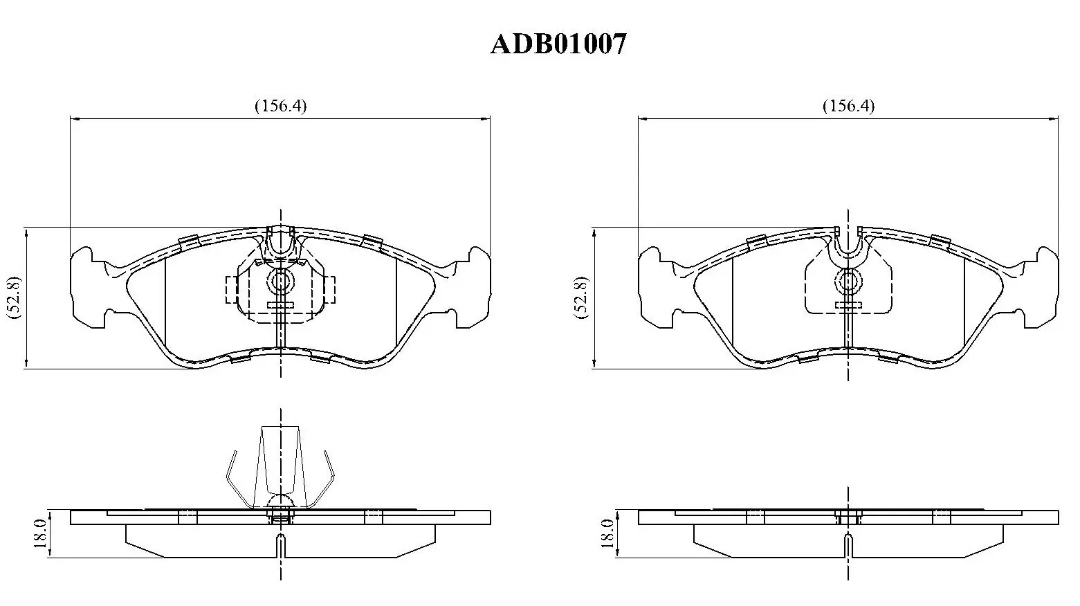 Тормозные колодки дисковые, комплект ALLIED NIPPON ADB01007 Q C1592E 1441279617