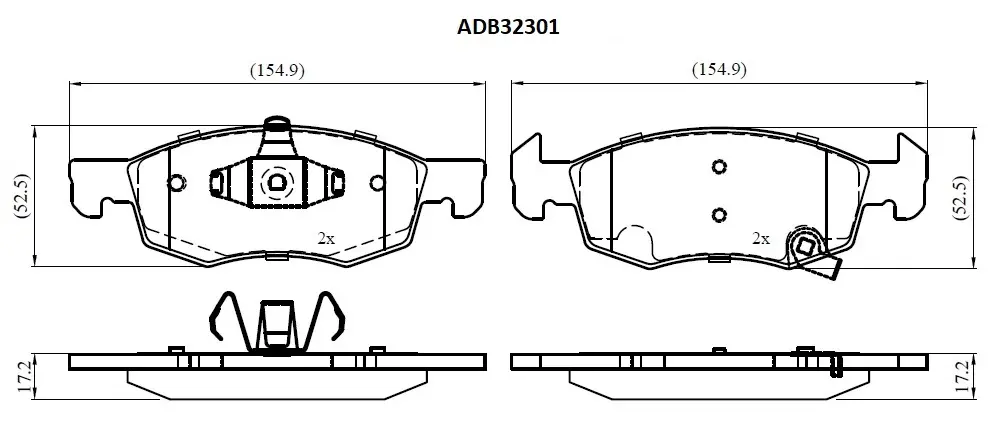 Тормозные колодки дисковые, комплект ALLIED NIPPON KW9P QI ADB32301 1441279621
