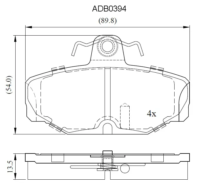 Тормозные колодки дисковые, комплект ALLIED NIPPON I4 6IP ADB0394 1441279623