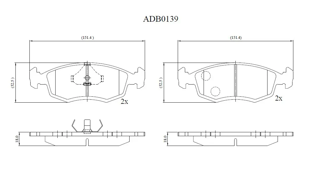 Тормозные колодки дисковые, комплект ALLIED NIPPON RHAI5 W ADB0139 1441279624