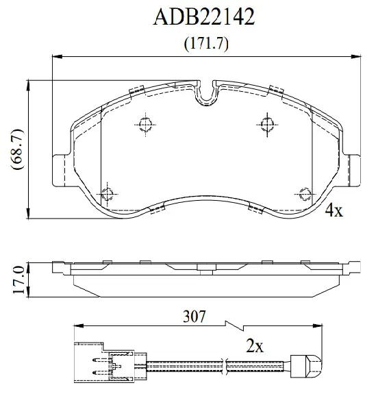 Тормозные колодки дисковые, комплект ALLIED NIPPON ADB22142 6W3 PAZ 1441279630