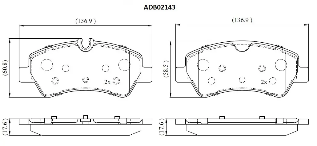 Тормозные колодки дисковые, комплект ALLIED NIPPON IS MJ041 ADB02143 1441279632