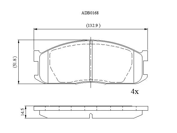 Тормозные колодки дисковые, комплект ALLIED NIPPON ADB0168 N YTZN6 1441279637 изображение 0