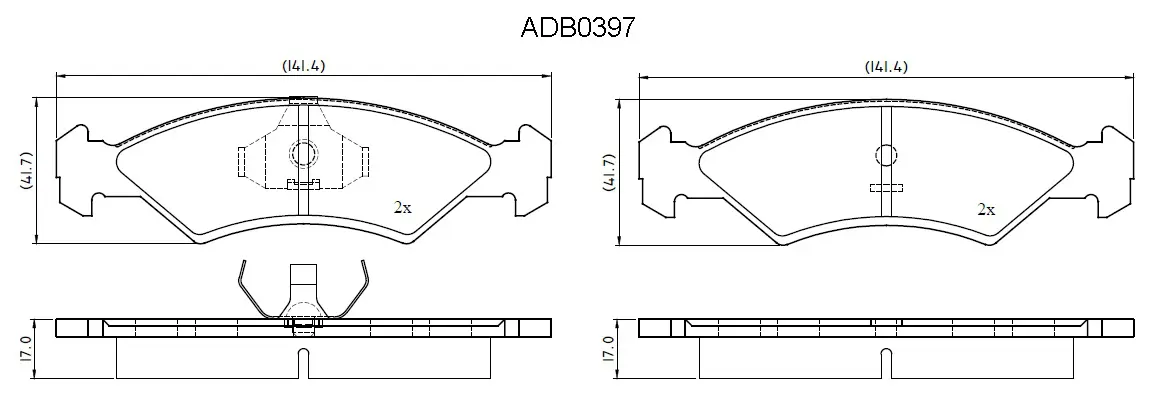 Тормозные колодки дисковые, комплект ALLIED NIPPON KZES7 A8 ADB0397 1441279650