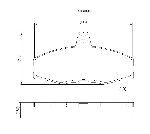 Тормозные колодки дисковые, комплект ALLIED NIPPON O BL67V 1441279654 ADB0144