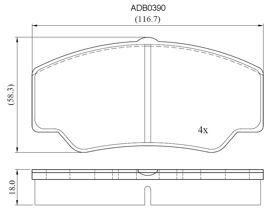Тормозные колодки дисковые, комплект ALLIED NIPPON ADB0390 1441279658 K9 0TNJ