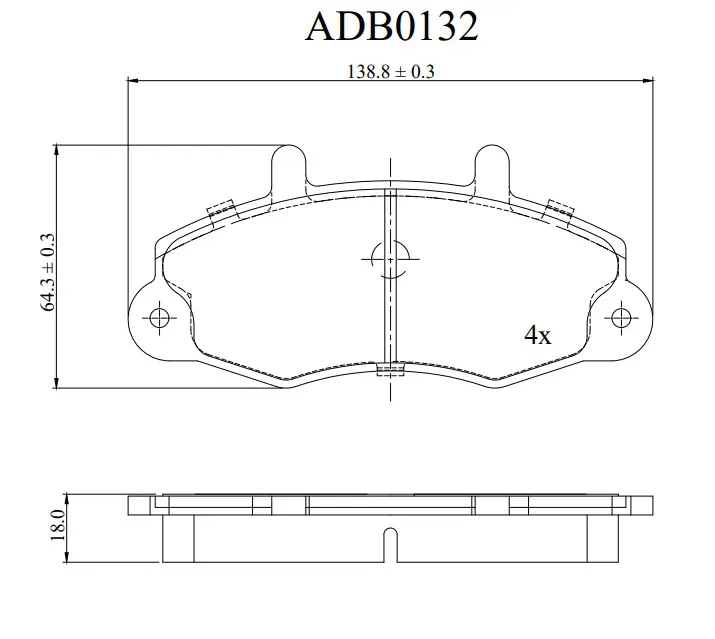 Тормозные колодки дисковые, комплект ALLIED NIPPON ADB0132 1441279661 VI ZGR