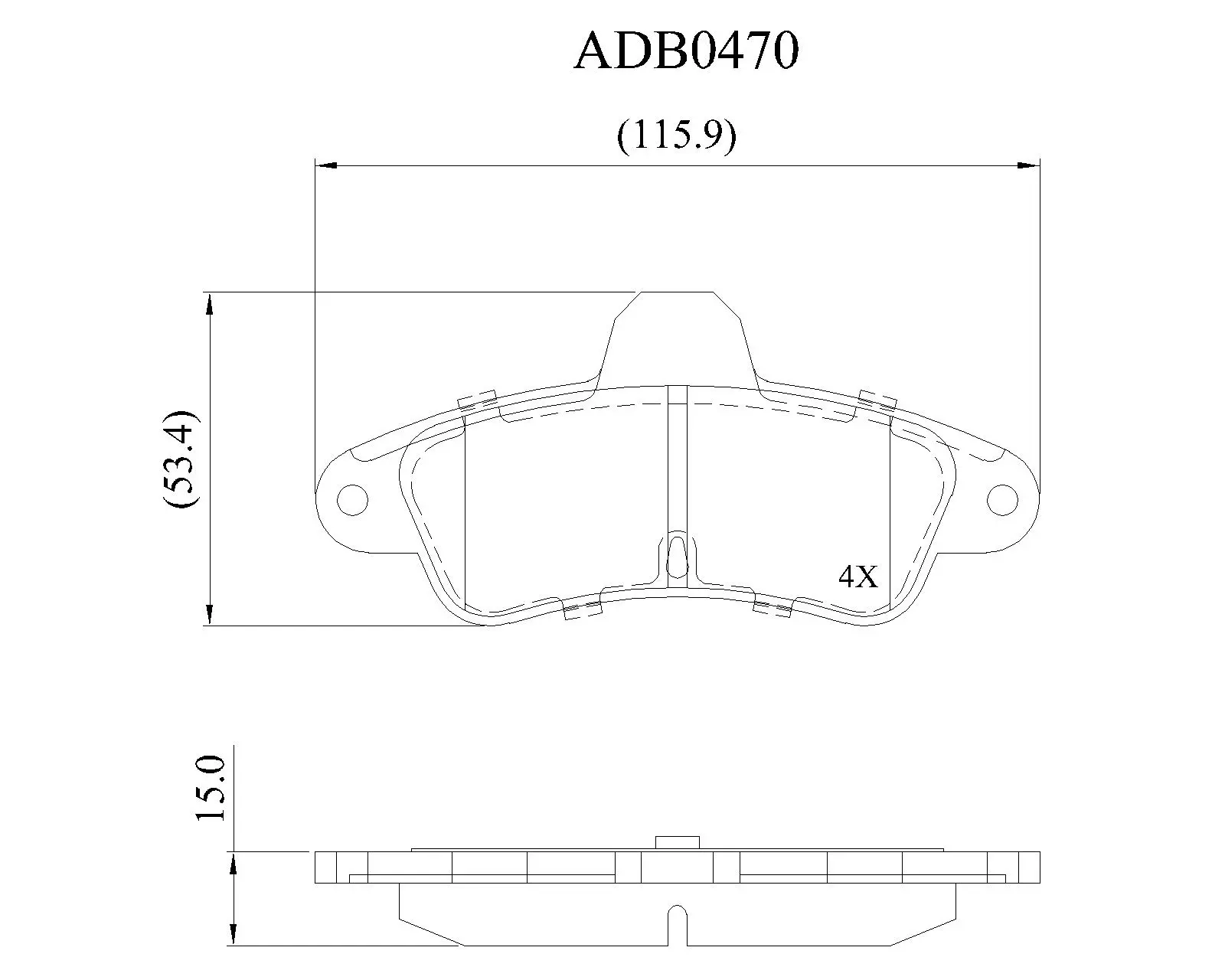 Тормозные колодки дисковые, комплект ALLIED NIPPON 1441279668 E8T K1D ADB0470