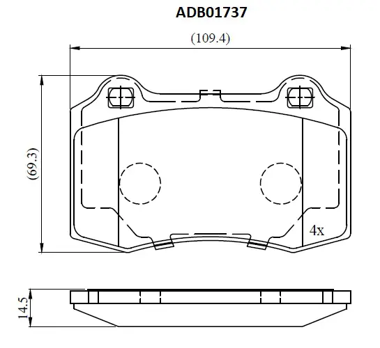 Тормозные колодки дисковые, комплект ALLIED NIPPON ADB01737 MW J7UW 1441279671