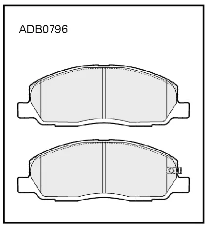 Тормозные колодки дисковые, комплект ALLIED NIPPON 1441279680 59O X3E ADB0796