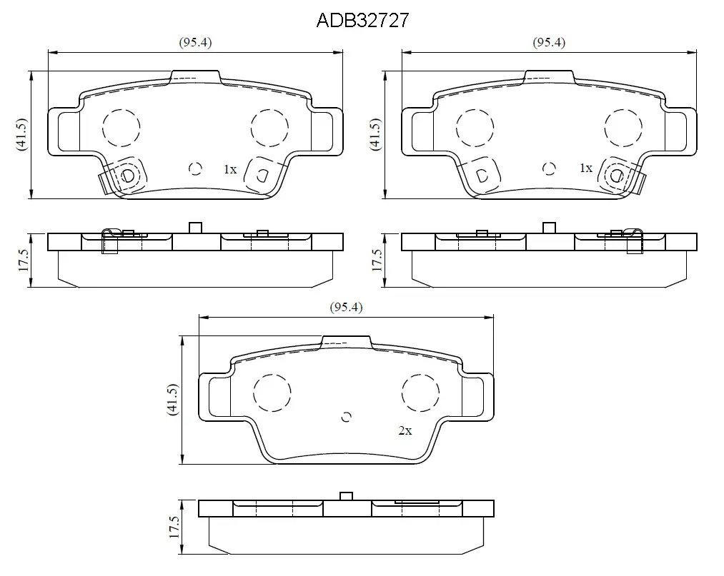 Тормозные колодки дисковые, комплект ALLIED NIPPON ADB32727 1441279687 OI 3JPZ
