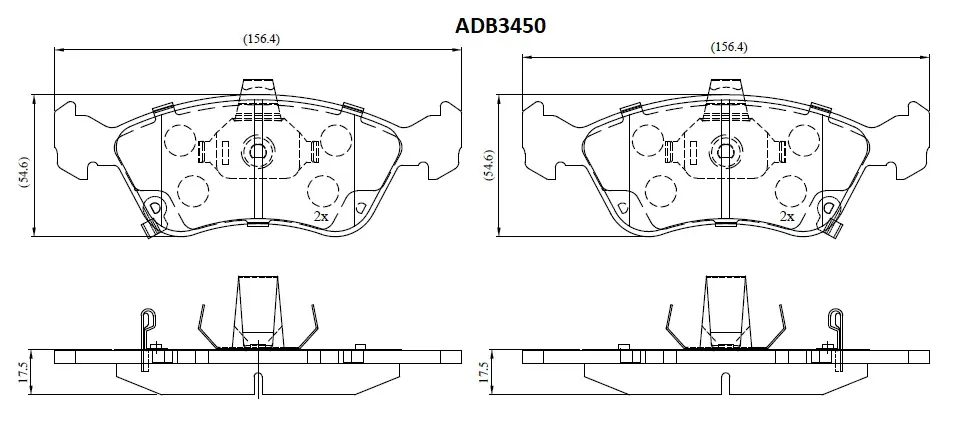 Тормозные колодки дисковые, комплект ALLIED NIPPON LU46 TT 1441279696 ADB3450