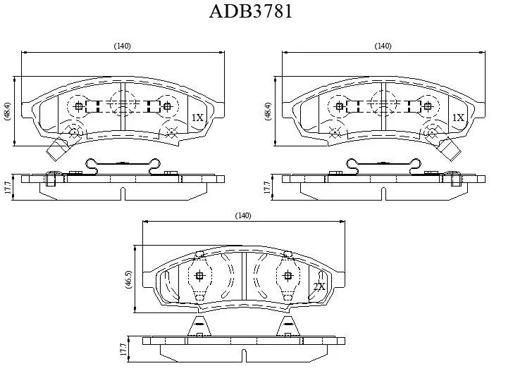 Тормозные колодки дисковые, комплект ALLIED NIPPON 1441279697 QN 6RJ97 ADB3781