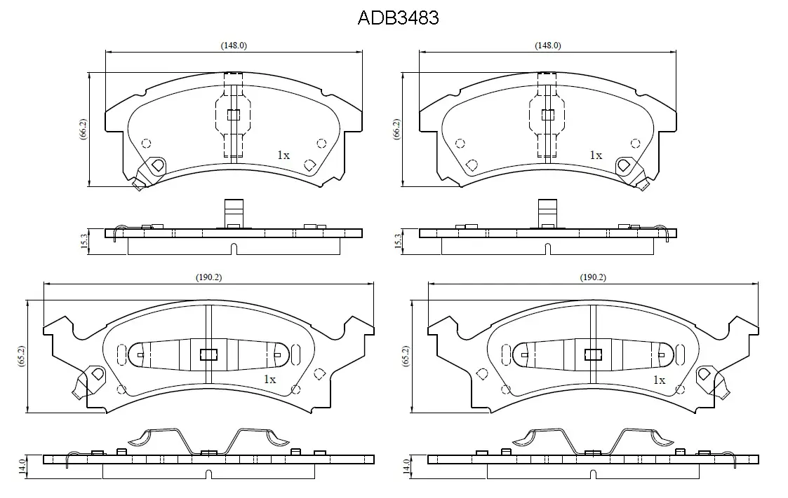 Тормозные колодки дисковые, комплект ALLIED NIPPON ADB3483 6C 5DD2 1441279699