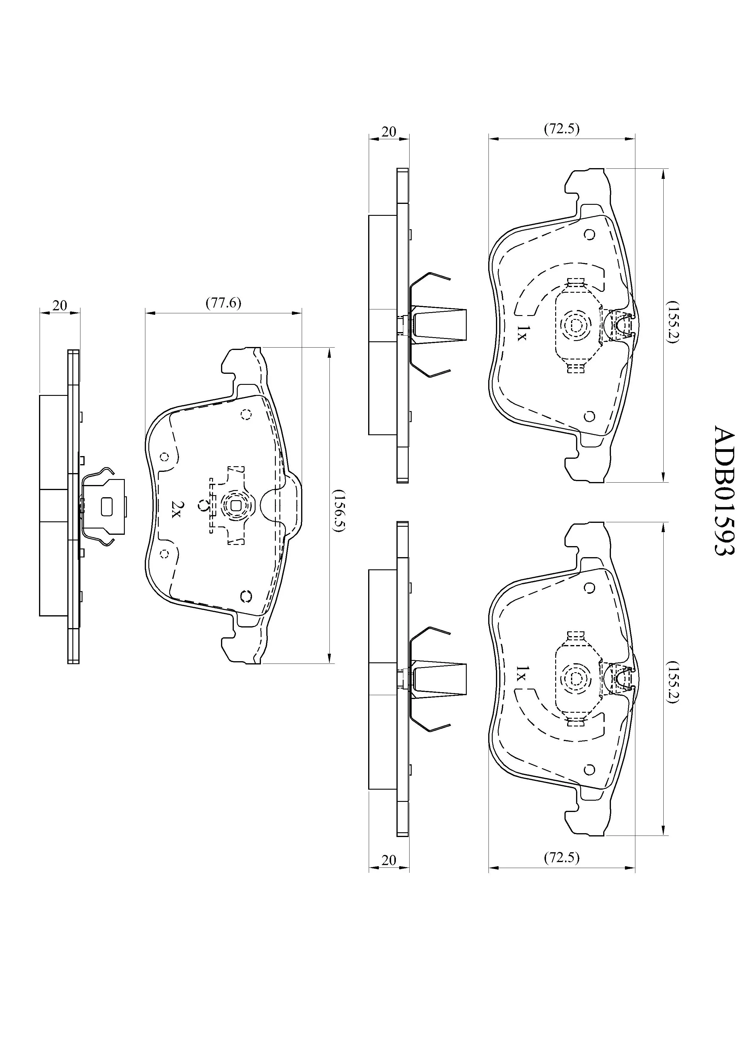 Тормозные колодки дисковые, комплект ALLIED NIPPON 1441279701 GM HK6 ADB01593 изображение 0