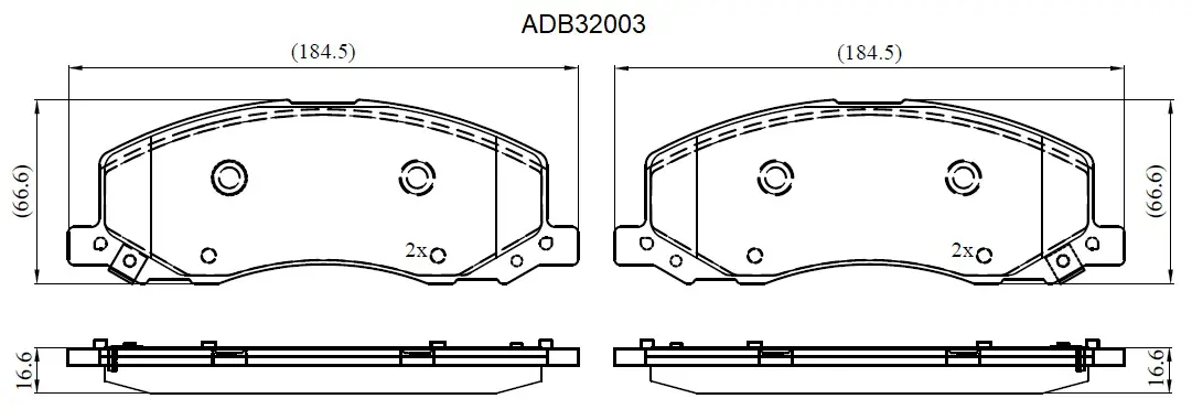 Тормозные колодки дисковые, комплект ALLIED NIPPON NJ 2XDQ ADB32003 1441279703