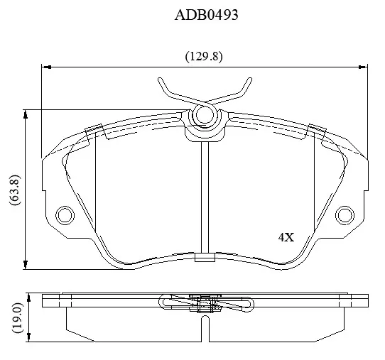 Тормозные колодки дисковые, комплект ALLIED NIPPON 3U NTT 1441279705 ADB0493
