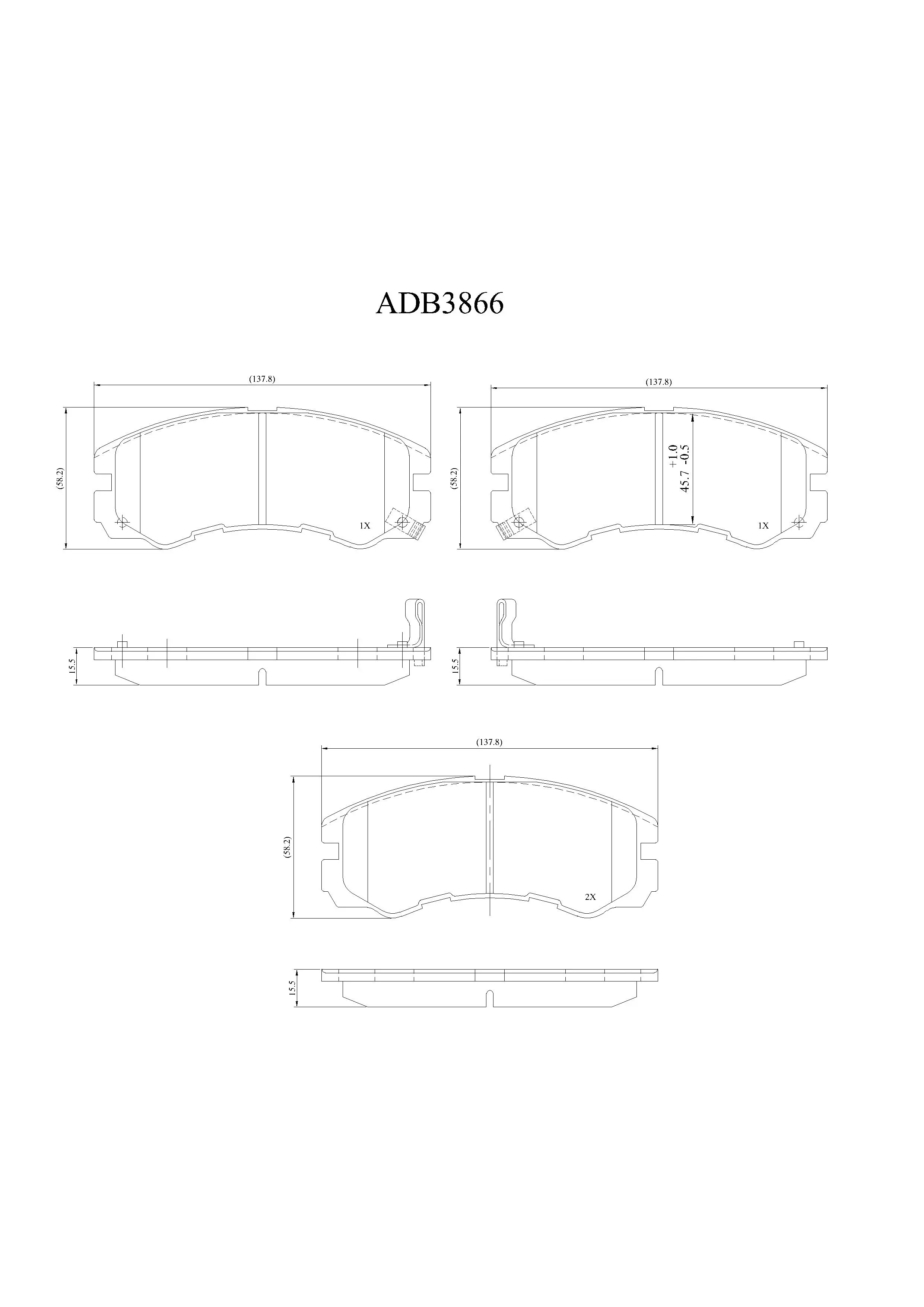 Тормозные колодки дисковые, комплект ALLIED NIPPON 1441279730 ADB3866 VS18 UH