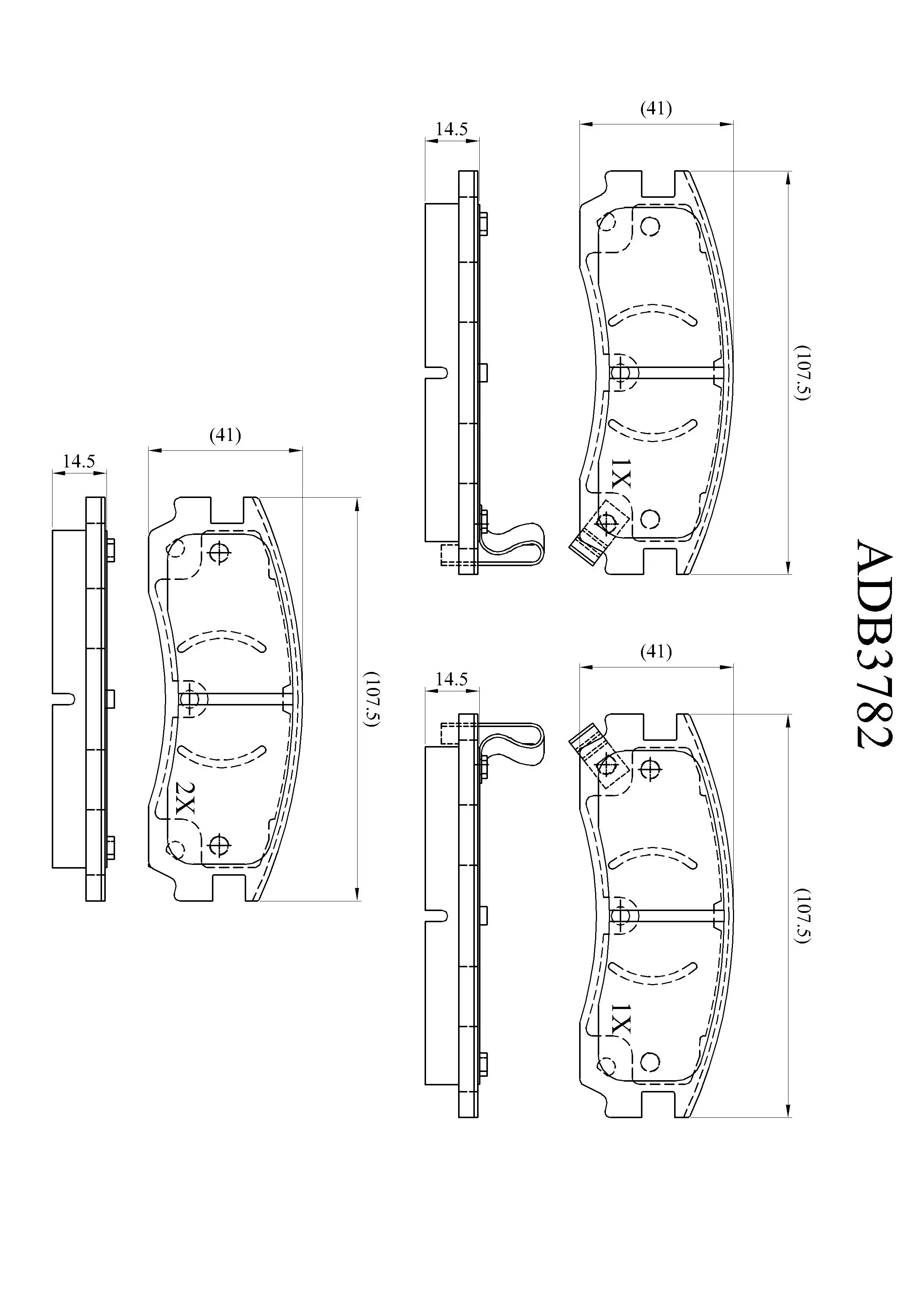 Тормозные колодки дисковые, комплект ALLIED NIPPON ADB3782 1441279731 M9 LEF