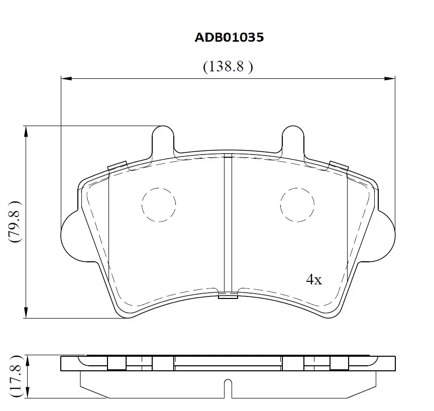 Тормозные колодки дисковые, комплект ALLIED NIPPON J9T7 H ADB01035 1441279733
