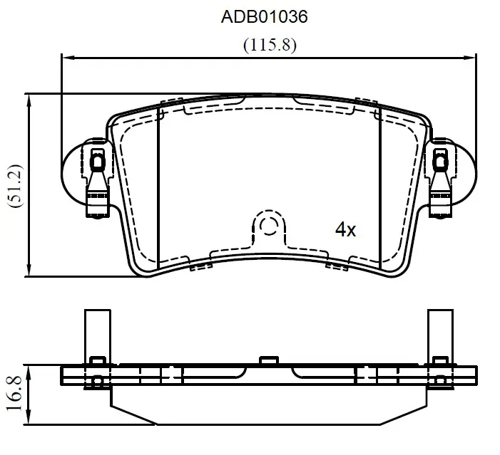 Тормозные колодки дисковые, комплект ALLIED NIPPON RGIG5 C 1441279735 ADB01036