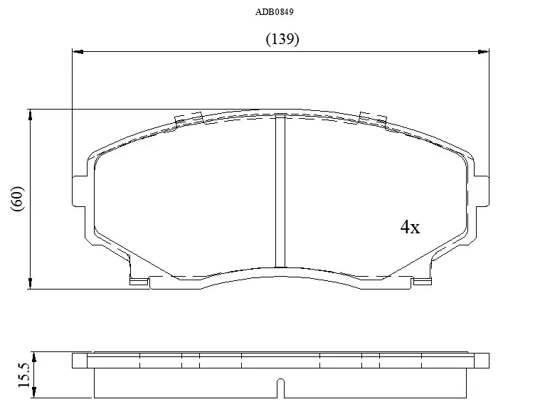 Тормозные колодки дисковые, комплект ALLIED NIPPON ADB0849 AA7SS 2 1420936614