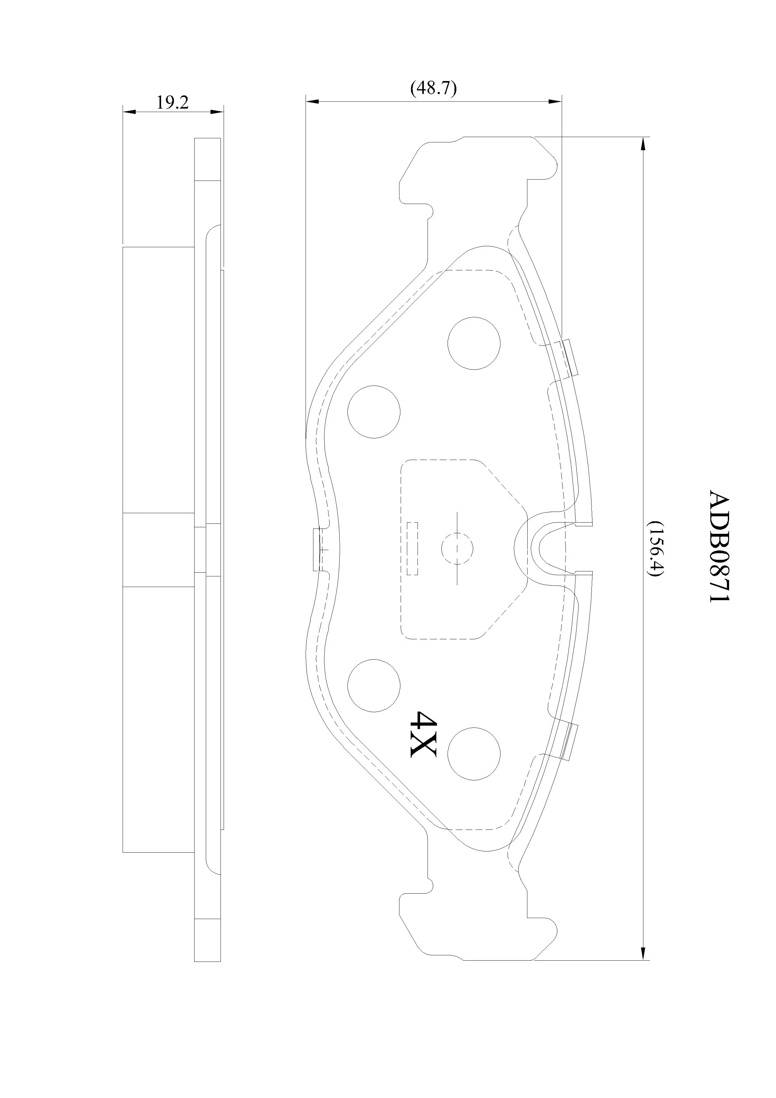 Тормозные колодки дисковые, комплект ALLIED NIPPON 60 3EG ADB0871 1441279751