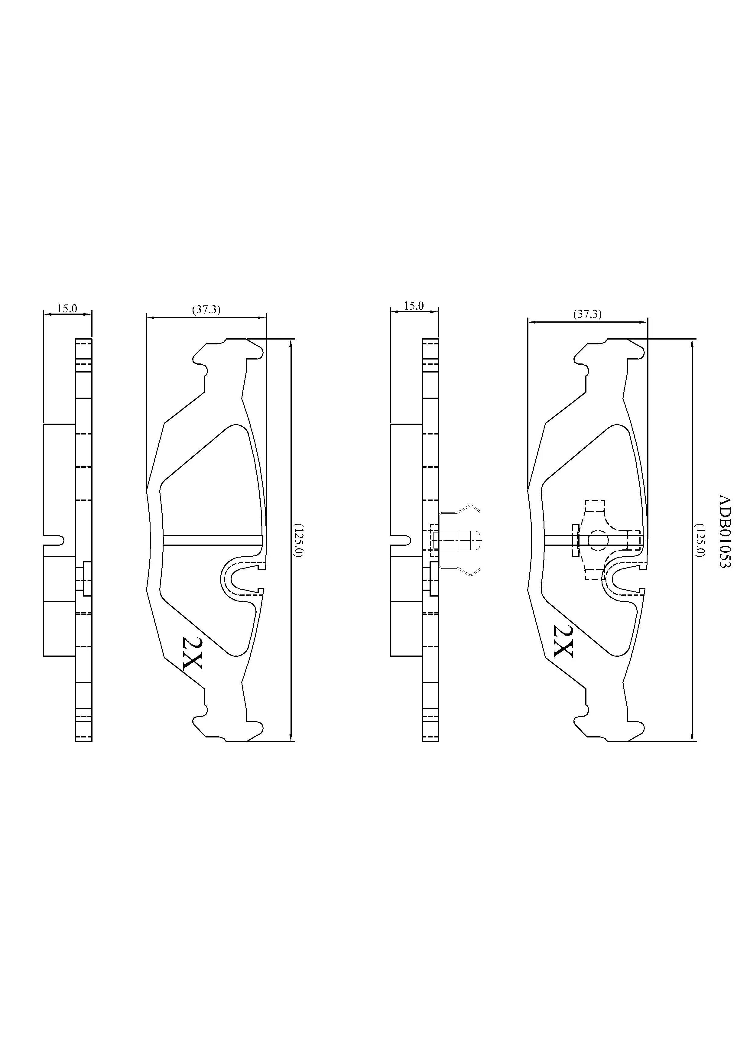 Тормозные колодки дисковые, комплект ALLIED NIPPON J 84P8G7 1441279754 ADB01053