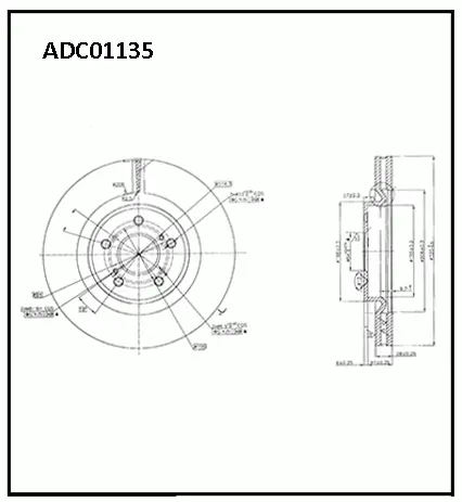 Тормозные колодки дисковые, комплект ALLIED NIPPON ADC01135 EFAL 3Q 1441279762