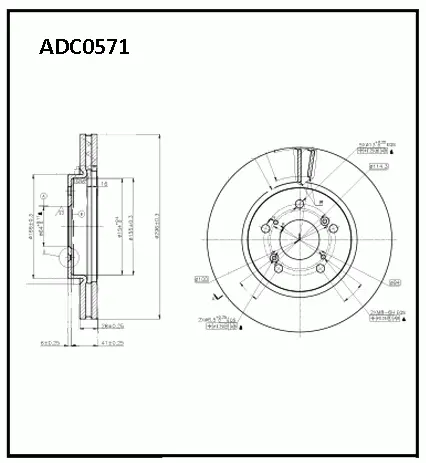 Тормозные колодки дисковые, комплект ALLIED NIPPON 1441279763 ADC0571 G RBO8