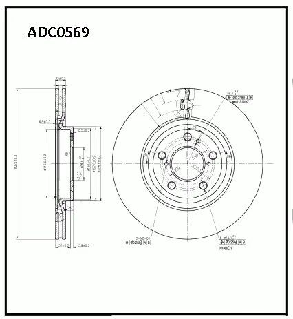 Тормозные колодки дисковые, комплект ALLIED NIPPON ADC0569 1441279764 4 93N0