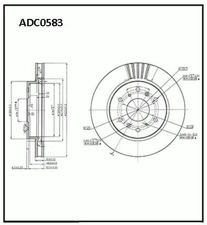 Тормозные колодки дисковые, комплект ALLIED NIPPON 1441279771 ADC0583 M 0EY2N7